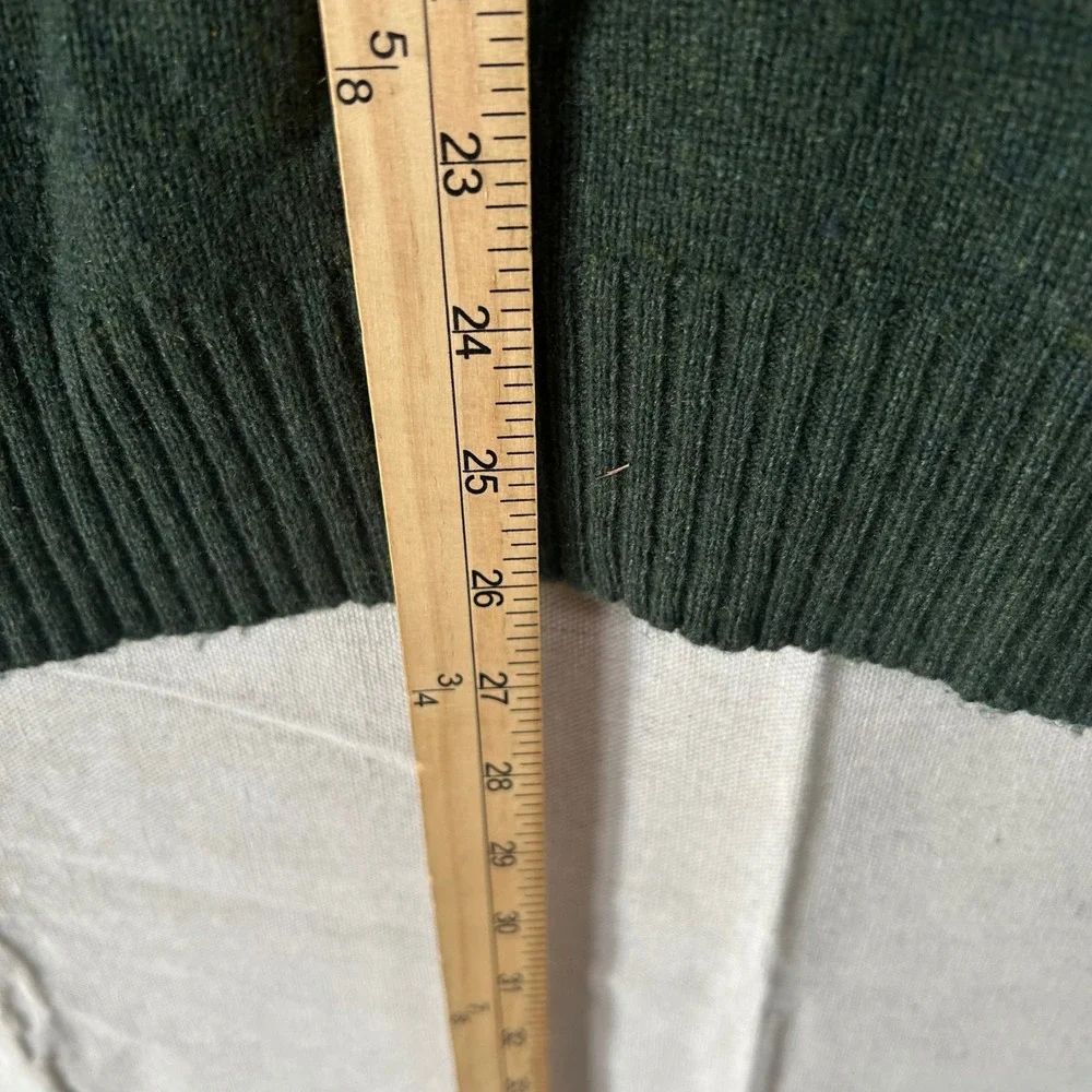 J.Crew Mercantile Mens Green Lambswool Blend Quarter‎ Zip Sweater Large Forest
